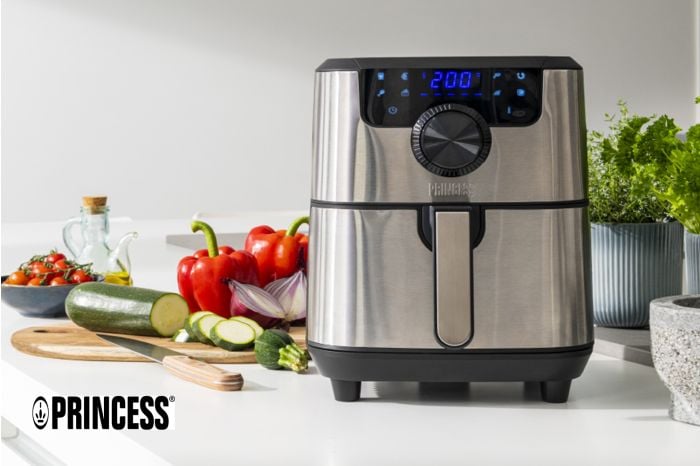 Digitale airfryer Deluxe met roestvrijstalen behuizing - Princess Digitale airfryer Deluxe met roestvrijstalen behuizing - Princess