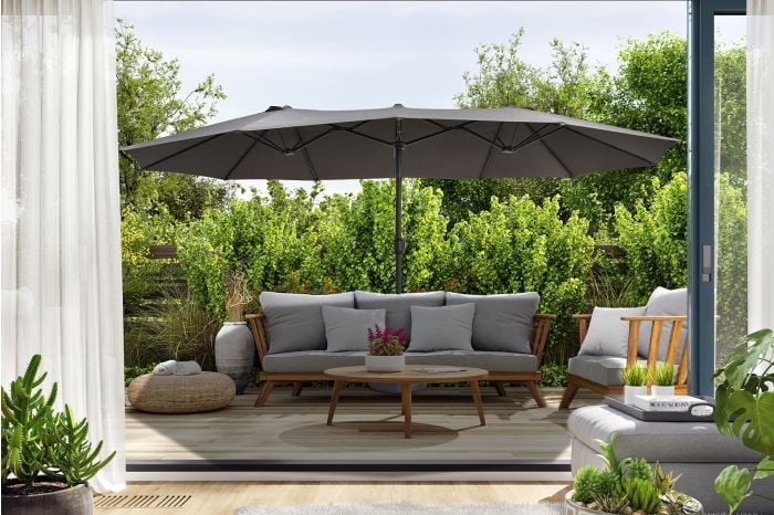 Dubbele parasol met hoes Dubbele parasol met hoes