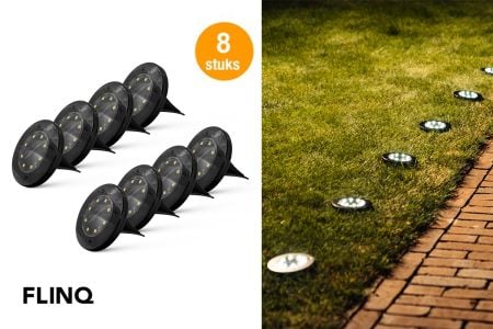 Grondspots op zonne-energie - set van 8
